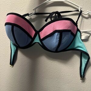 Target Pink and Blue Bikini Top